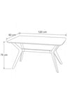 80X120 MDF Mutfak Masası (Sadece Masa) Salon Masası Balkon Masası Viktoria Serisi-Ceviz/Siyah