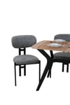 80x120 Mutfak Masası Takımı 1 Masa + 4 Sandalye Salon Masası Viktoria Model-Ceviz/Siyah