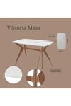 80X138 Beyaz-Ceviz(Sadece Masa) Salon ve Mutfak Masası Viktoria Model (Masa)