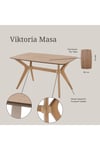 80X138 Ceviz(Sadece Masa) Salon ve Mutfak Masası Viktoria Model