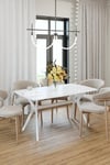 80X138 Marmo-Beyaz(Sadece Masa) Salon ve Mutfak Masası Viktoria Model