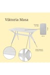 80X138 Marmo-Beyaz(Sadece Masa) Salon ve Mutfak Masası Viktoria Model
