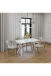 80X138 Marmo-Beyaz(Sadece Masa) Salon ve Mutfak Masası Viktoria Model