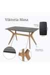 80X138 Siyah-Ceviz(Sadece Masa) Salon ve Mutfak Masası Viktoria Model