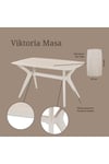 80X138 Traverten(Sadece Masa) Salon ve Mutfak Masası Viktoria Model (Masa)