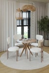 80X80-90X90cm Yuvarlak Masa (Sadece Masa) Ceviz Mutfak Masası-Balkon Masası Pera Model (Masa)