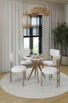 80X80-90X90cm Yuvarlak Masa (Sadece Masa) Ceviz Mutfak Masası-Balkon Masası Pera Model (Masa)