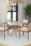 80X80-90X90cm Yuvarlak Masa (Sadece Masa) Ceviz Mutfak Masası-Balkon Masası Pera Model (Masa)