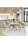 80x80cm Yuvarlak Masa (Sadece Masa) Traverten-Ceviz Mutfak Masası-Balkon Masası Pera Model (Masa)