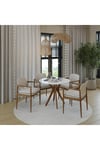 90x90cm Yuvarlak Masa (Sadece Masa) Beyaz-Ceviz Mutfak Masası-Balkon Masası Pera Model