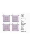 Mor Kombin Pofidik Kare Sandalye Minderi 4'lü 40 x 40 cm Lila Renk