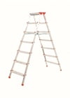 A Tipi 7 Basamaklı Çift Çıkışlı Alüminyum Merdiven 157 Cm