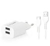 Compaxe CTA-521DUTB24 Çift Usb 5V 2.1A 10W 1 mt Usb 3.0 Ev Şarj Kafa + Usb to Type-C A .Şarj Kablosu