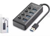 Hadron HDX7048 USB 3.0 Hub Anahtarlı 4 Port 5 Gbps - Siyah
