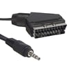 Powermaster 14979 Uydu Alıcısı AV Kablo 3.5 mm Stereo Erkek-Scart Kablo 1.2 Metre Kısa Jack (Tivibu İçin)
