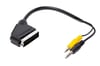 Powermaster 19691 Uydu Alıcısı Av Kablo 3.5mm Stereo Erkek-Scart Kablo 35 Cm Uzun-Kısa Jack Bir Arada