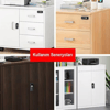 PowerMaster PM-26725 3 Haneli Şifreli Ve Anahtarlı Mekanik Siyah Çekmece Dolap Kilidi (Sol)