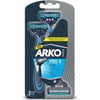Arko 3 Bıçaklı Tıraş Bıçağı - Krom Kaplama, Oynar Başlık, 3'lü Paket, Ergonomik Tasarım, Uzun Ömürlü