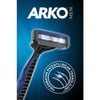 Arko 3 Bıçaklı Tıraş Bıçağı - Krom Kaplama, Oynar Başlık, 3'lü Paket, Ergonomik Tasarım, Uzun Ömürlü
