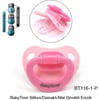 BabyTime Silikon Damaklı Mat Gövdeli Emzik 0-6 Ay - Pembe