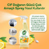 Cif Doğanın Gücü Çok Amaçlı Yüzey Temizleyici Sprey Yağ ve Kir Leke Çıkarıcı Cleanboost Teknolojisi Limon & Karbonat 750 ML