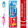 Colgate Extra CleanDil Temizleyicili Arka Dişlere Uzanan Orta Diş Fırçası 2+1