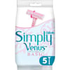 Gillette Simply Venus 2 Basic Kullan-At Tıraş Bıçağı - Aloe Vera ile Nemlendirilmiş Şerit, Kadınlar için 5'li Paket