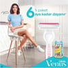 Gillette Venus 3 Renkli Kadınlar için Tek Kullanımlık Tıraş Bıçağı - Pürüzsüz Kayma ve Az Tahriş, 6'lı Paket
