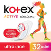Kotex Active Ultra İnce Günlük Ped 32 Adet Flexfit Teknolojisi ile Konforlu Kullanım