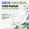 Kotex Natural Gece Pamuk Hijyenik Ped 14'lü Hızlı Emici Pamuksu Üst Yüzey ile Koruma