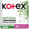 Kotex Natural Hijyenik + Günlük Ped %100 Pamuk Hipoalerjenik 28'li