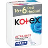 Kotex Ultra Gece Hijyenik Ped 22 Adet Nefes Alabilen Yüzey ile Gece Kullanımına Uygun