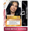 L'Oréal Paris Excellence Intense 1.1 Gece Mavisi Saç Boyası Krem Formül %100 Beyaz Kapama 99 ml
