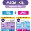 Mega Ikili (Mega Fırsat Soft Gece 36’lı Hijyenik Ped + Mega Günlük Uzun 64’lü Hijyenik Ped)