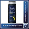 Nivea Men Erkek Deep Extreme Duş Jeli 500ML, 3'ü 1 Arada Komple Bakım, Vücut, Saç ve Yüz Için, Ferahlık