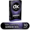 Okey Sımsıkı Prezervatif 10'lu Ekstra Dar Kayganlaştırıcılı Maksimum His ve Güvenli Koruma