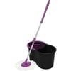 Parex Black Edition Otomatik Temizlik Seti - Paslanmaz Çelik Sap ve Orta Boy Mikrofiber Mop Başlığı, 360° Dönme Sistemi
