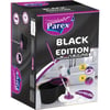 Parex Black Edition Otomatik Temizlik Seti - Paslanmaz Çelik Sap ve Orta Boy Mikrofiber Mop Başlığı, 360° Dönme Sistemi