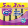 Parex Klasik Yeşil Sünger Düz 5'li