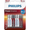 Philips Power Alkalin Pil Aa 4+2 (LR6P6BP/10)