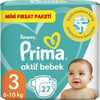 Prima Bebek Bezi Aktif Bebek 3 Beden 27 Adet İkiz Paket