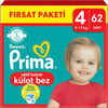 Prima Bebek Bezi Aktif Bebek 3 Beden 62 Adet Fırsat Paketi