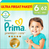 Prima Bebek Bezi Premium Care 6 Numara 62 Adet Ultra Fırsat Paketi
