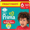 Prima Külot Bebek Bezi  6 Numara 52'li 15+ kg Fırsat Paketi