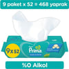 Prima Temiz Ve Ferah Islak Mendil 9 Paket 576 yaprak Islak Mendil