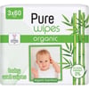 Pure Baby Wipes Islak Havlu Mendil 60 Yaprak Organic Bambu (3 Lü Pk) 180 Yaprak