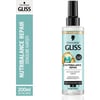 Schwarzkopf Gliss Nutribalance Repair Durulanmayan Sıvı Saç Kremi 200 ml Isı Koruma Seramid ve İpek İçerikli Zayıf Saçlar