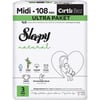 Sleepy Bebek Bezi Natural Beden: 3 (4- 9kg) Midi 108 Adet Ultra Pk