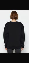 Siyah Bisiklet Yaka Oversize Sweatshirt