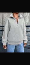 Siyah yarım Fermuarlı Sweatshirt